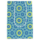 Blaue Gefärbte Krawatte Mandala Pattern Geschenkta Mittlere Geschenktüte (Rückseite)