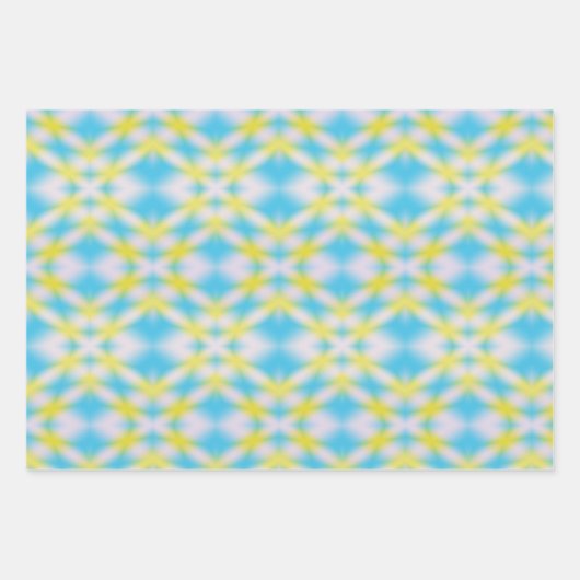 Blaue Gefärbte Krawatte Muster Geschenkpapier Set (Vorderseite 2)