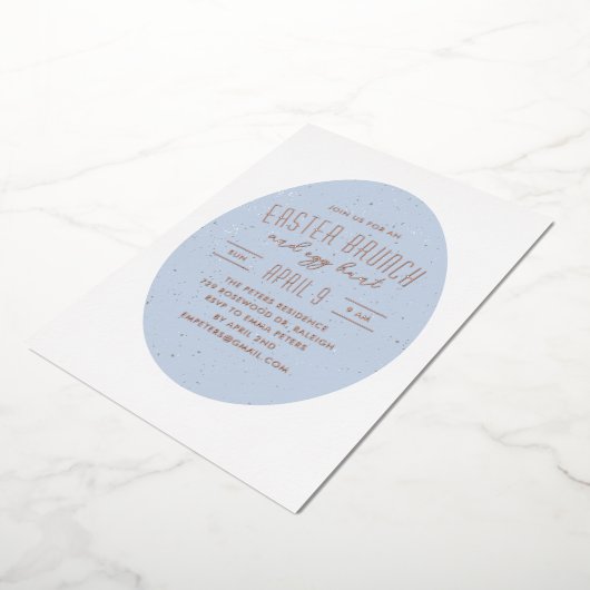 Blaue gefleckte Eierjagd Party Einladung (Gedreht)