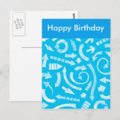 Blaue gekritzelte Pfeile Postkarte (Vorne/Hinten)