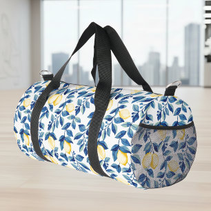 Blaue Gelbe Aquarell-Limette Duffle Bag