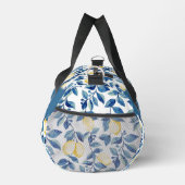 Blaue Gelbe Aquarell-Limonen-Monogramm Duffle Bag (Rechts)