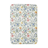 Blaue Gelbe Aquarell-Wildblume  Badematte (Vorderseite Vertikal)