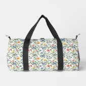 Blaue Gelbe Aquarell-Wildblume Duffle Bag (Vorderseite)