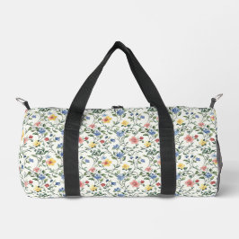 Blaue Gelbe Aquarell-Wildblume Duffle Bag