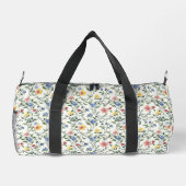 Blaue Gelbe Aquarell-Wildblume Duffle Bag (Rückseite)