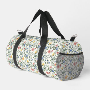 Blaue Gelbe Aquarell-Wildblume Duffle Bag