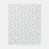 Blaue Gelbe Aquarell-Wildblume  Fleecedecke (Vorderseite)