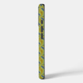 Blaue gelbe Artdeco im Retro-Stil Case-Mate iPhone Hülle (Rückseite / Links)