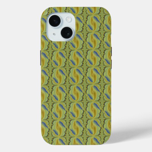 Blaue gelbe Artdeco im Retro-Stil Case-Mate iPhone Hülle (Rückseite)