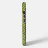 Blaue gelbe Artdeco im Retro-Stil Case-Mate iPhone Hülle (Rückseite / Links)