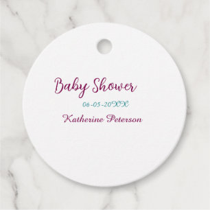 Blaue gelbe Babyparty Name Datum Tier Ohr süß  Geschenkanhänger