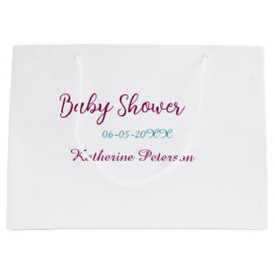Blaue gelbe Babyparty Name Datum Tier Ohr süß  Große Geschenktüte