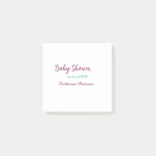 Blaue gelbe Babyparty Name Datum Tier Ohr süß Post-it Klebezettel