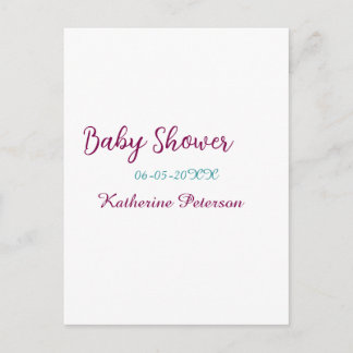 Blaue gelbe Babyparty Name Datum Tier Ohr süß  Postkarte