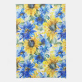 Blaue Gelbe Blumen Geschirrtuch (Vertikal)