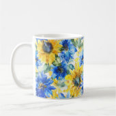 Blaue Gelbe Blumen Kaffeetasse (Links)