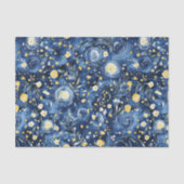 Blaue Gelbe Blumen Seidenpapier (Vorderseite)