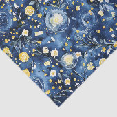 Blaue Gelbe Blumen Seidenpapier (Ausschnitt)