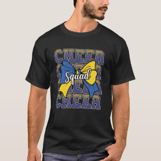 Blaue gelbe Cheer Squad Lustige Cheerleader Cheerl T-Shirt