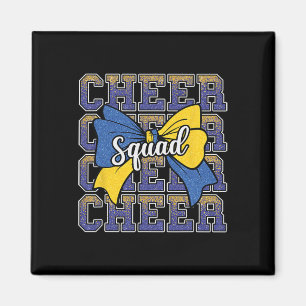 Blaue gelbe Cheer-Squad Lustige Cheerleaderin Chee Magnet