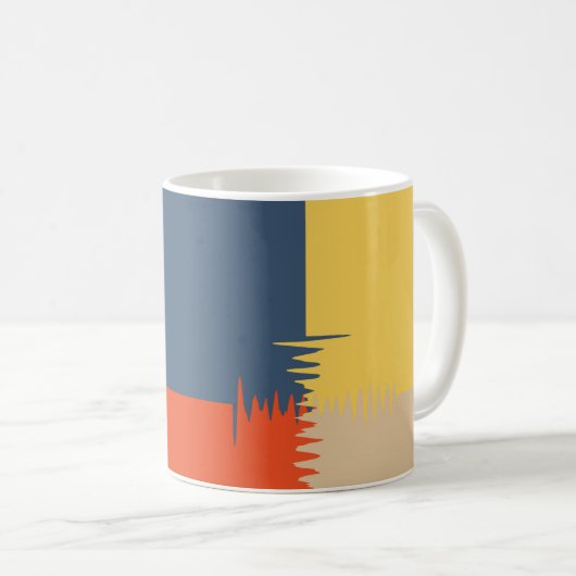 Blaue Gelbe Creme Kaffeetasse (VorderseiteRechts)