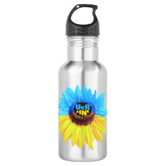 Blaue gelbe Flagge der Ukraine Edelstahlflasche