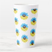 Blaue gelbe Flagge der Ukraine Milchtasse (Vorderseite)