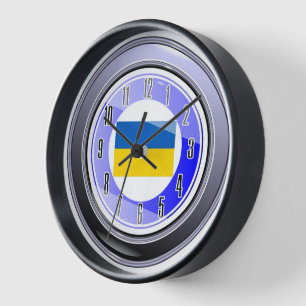 Blaue gelbe Flagge der Ukraine Uhr