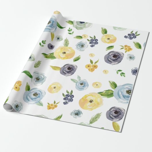 Blaue gelbe geschenkpapier (Ungerollt)