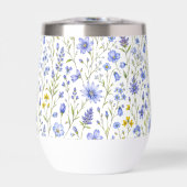 Blaue Gelbe Grüne Aquarell-Wildblumenmuster (Vorderseite)
