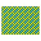 Blaue Gelbe Grüne Karomuster-Design  Tischdecke (Vorderseite (Horizontal))