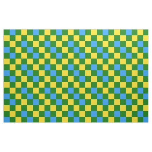 Blaue Gelbe Grüne Karomuster Gestaltung  Stoff (Fat Quarter (45,7 x 55,9 cm))
