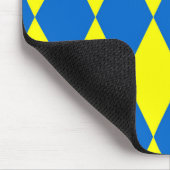 Blaue Gelbe Harlekin Karomuster Design Mousepad (Ecke)