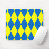 Blaue Gelbe Harlekin Karomuster Design Mousepad (Mit Mouse)