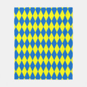 Blaue Gelbe Harlekin Karomuster Fleecedecke (Vorderseite)