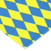 Blaue Gelbe Harlekin Karomuster Tischdecke (Schrägansicht)