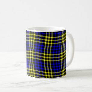 Blaue Gelbe Karierte Karo Nahtlose Muster Kaffeetasse