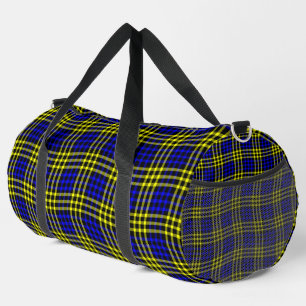 Blaue Gelbe Karierte Nahtlose Muster Große Duffle Bag