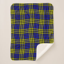 Blaue Gelbe Karierte Nahtlose Muster Sherpadecke
