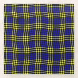 Blaue Gelbe Karo Gitter Nahtloses Muster Glasuntersetzer
