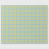Blaue Gelbe Karo-Muster Geschenkpapier (Flach)