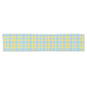 Blaue Gelbe Karo-Muster Kurzer Tischläufer (Horizontal)