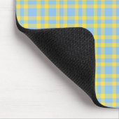 Blaue Gelbe Karo-Muster Mousepad (Ecke)