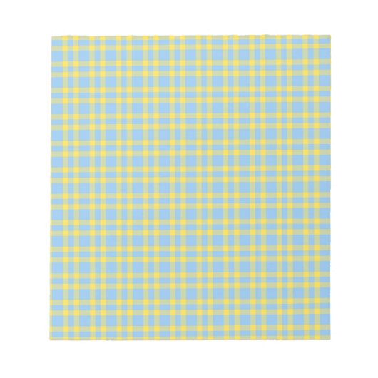 Blaue Gelbe Karo-Muster Notizblock (Vorderseite)