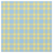 Blaue Gelbe Karo-Muster Stoff (Nahaufnahme)