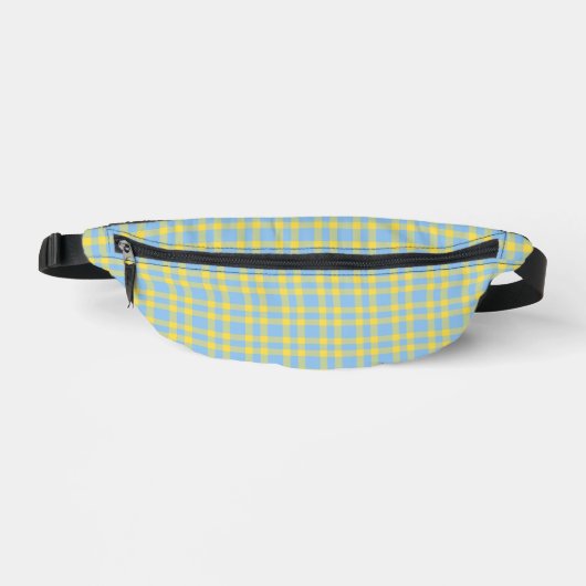 Blaue Gelbe Karomuster Bauchtasche (Vorderseite)