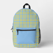 Blaue Gelbe Karomuster Bedruckter Rucksack (Vorderseite)