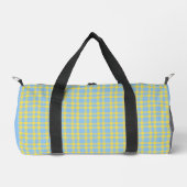 Blaue Gelbe Karomuster Klein Duffle Bag (Vorderseite)