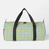 Blaue Gelbe Karomuster Klein Duffle Bag (Rückseite)